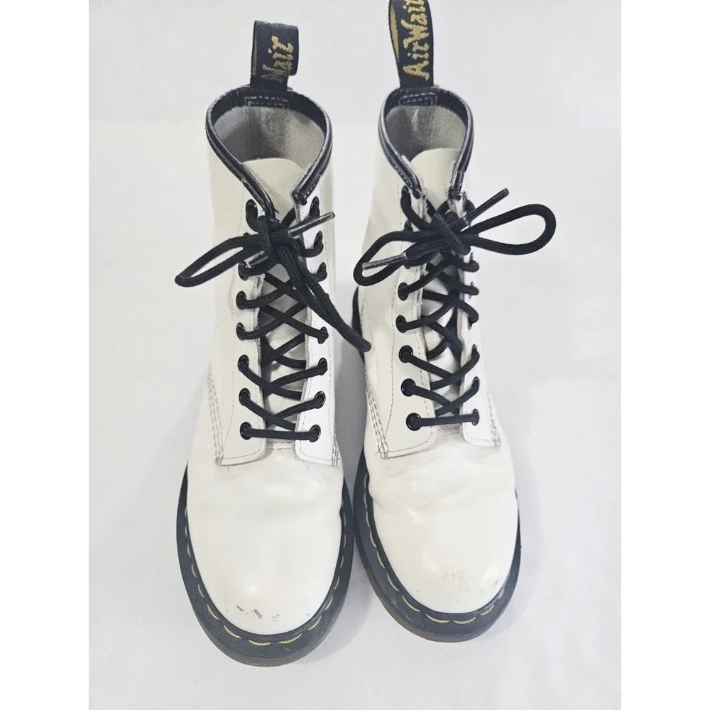 Dr Martens Boots Leather Boot Platform White Smooth Women‎ Size 7